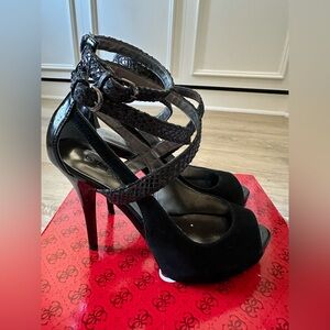 Guess Black Suede/Leather Heel